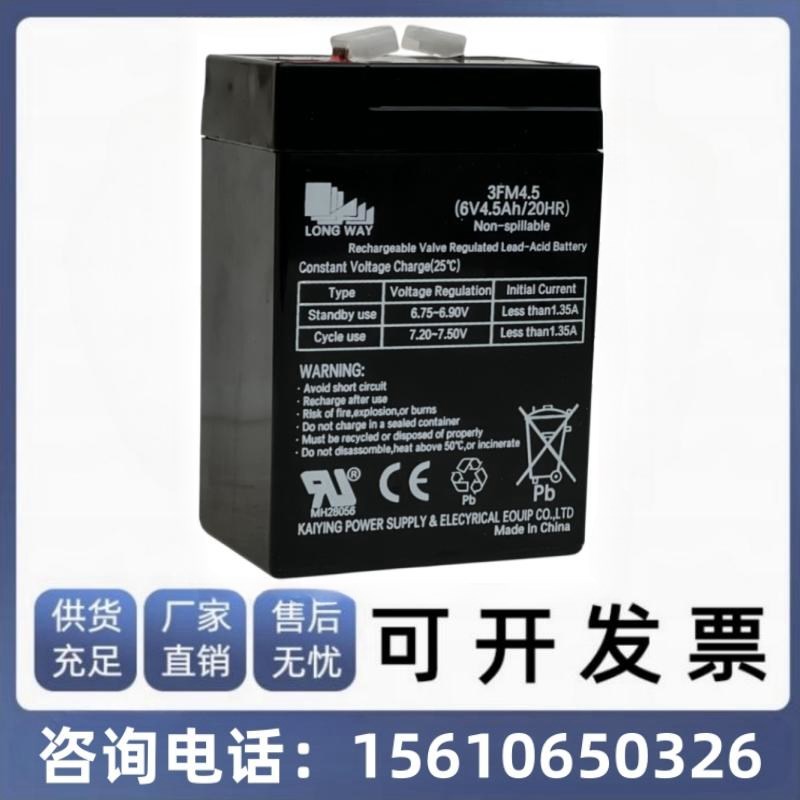 LONGWAY龙威儿童电动车6V4.5ah3FM4.5电瓶摩托车电子秤吊秤蓄电池
