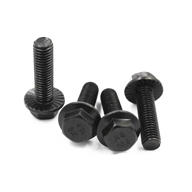 10.9级六角法兰面带齿螺栓 GB5789加大法兰螺丝M6M8M10M12M14M16