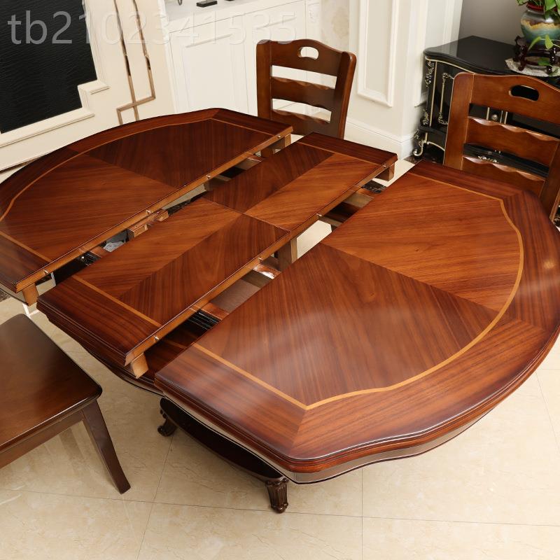 顺尔达伸缩餐桌椅圆EGE形大可变户小型实折叠家用木中小式长桌圆