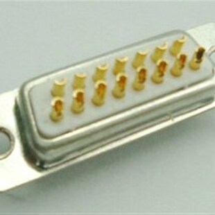 电脑两排15针插头VGA镀金头2排15P设备信号DB15焊连接器优质DB15