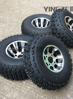 四轮卡丁车配件沙滩车前22X7-10后22X10-10寸蝴蝶花轮胎铝轮毂