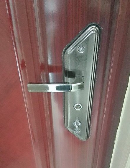 老式13型大耳朵三角把手圆孔日上盼盼美心春天防盗门孔距222mm