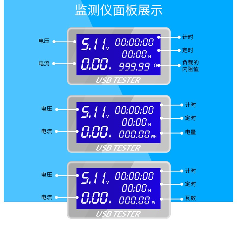 高精度usb手机充电器电压电流表电流检测器 移动电源容量测试仪