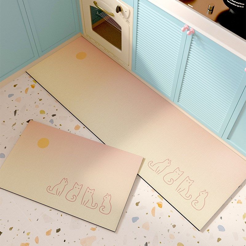 厨房专用垫子防滑防油可擦脚垫渐变色长条地毯洗手台吸水垫可裁剪,居家布艺,厨房地垫,淘宝优惠券,粉丝福利购,淘宝优惠卷