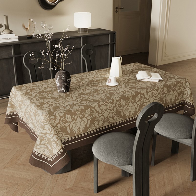 2024a新款法式复古桌布免洗防水防烫布艺餐桌垫轻奢高级感茶几台