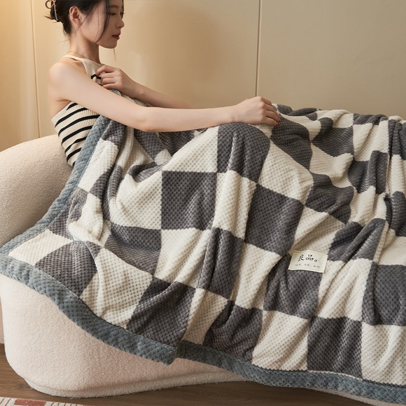 洁丽雅豆豆珊瑚绒毛毯被子午w休盖毯冬季午睡沙发毯办公室毯子加
