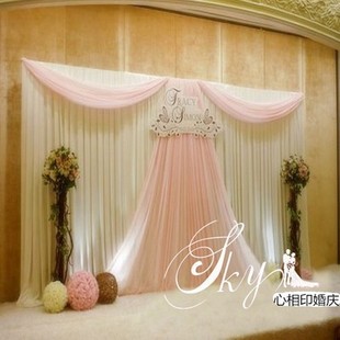 彩虹纱幔表演区小舞台背景幕布装饰六一儿童节元旦幼儿园庆典布置