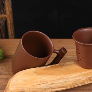 茶杯陶瓷带盖杯主人杯过滤单个泡茶杯家用办公茶杯 宜兴紫砂杯男士