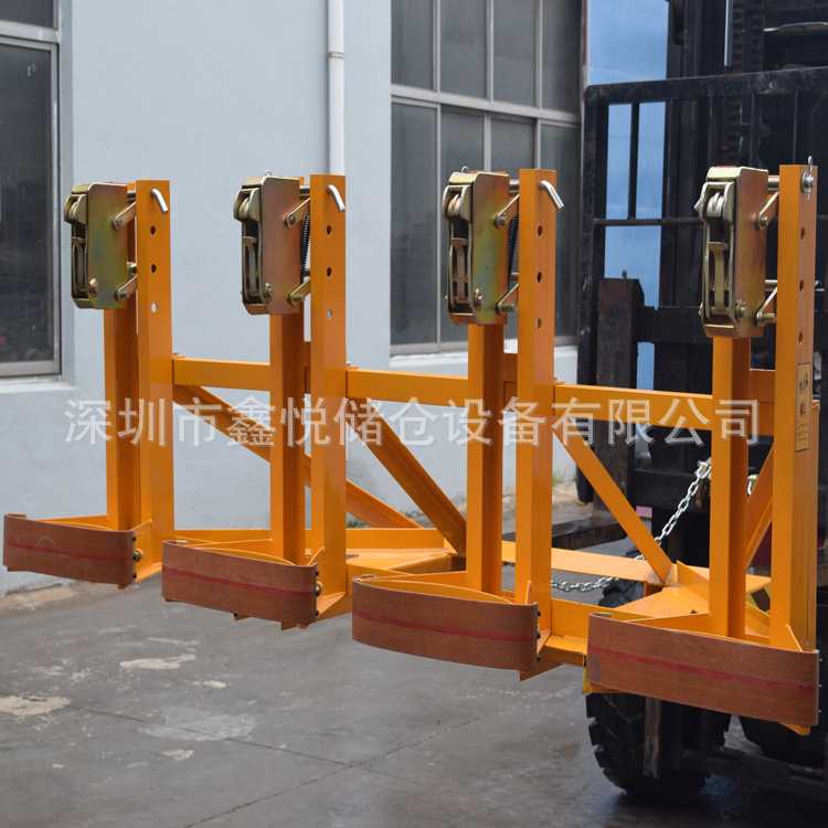 油桶搬运夹带缓冲带 叉车油桶夹DG2000A 四油桶夹具 鹰嘴桶夹