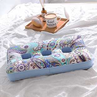 老粗布枕三孔耳枕 老人护耳枕头纯荞麦壳枕芯 成人全荞麦皮枕