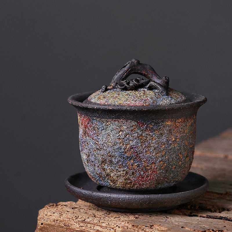 单个泡茶碗日式粗陶复古盖碗茶杯柴烧手作茶具岩矿可养梅花三才碗,电子元器件市场,其它元器件,淘宝优惠券,粉丝福利购,淘宝优惠卷