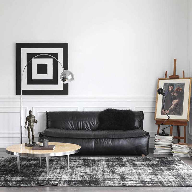 北欧真皮无扶手懒人沙发意式设计师款单人沙发椅简约REST中古沙发