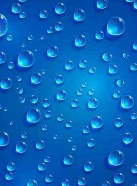 3D 蓝色水珠高清浴室客厅地画防滑自粘PVC floor sticker 地贴