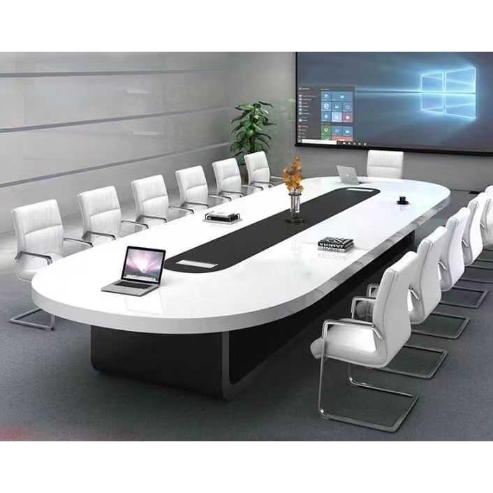 会议桌长桌钢琴烤漆简约现代大气会议室桌椅组合条形桌洽谈桌