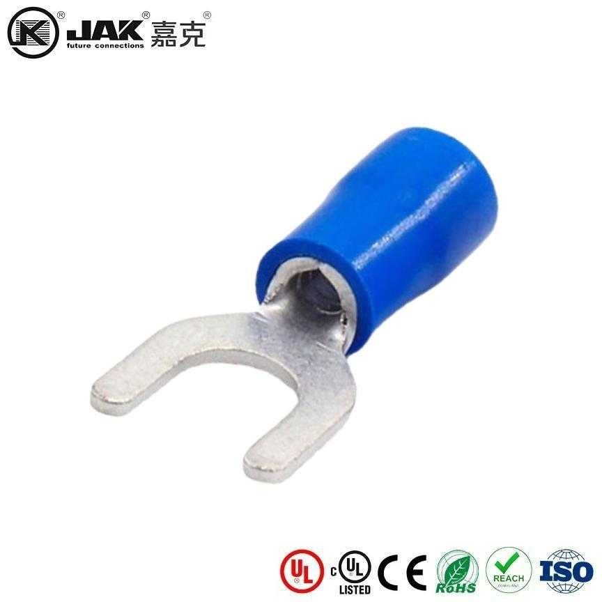 SV2-4L PVC预绝缘叉形端子紫铜冷压端子Y型铜鼻子   有认证   KST