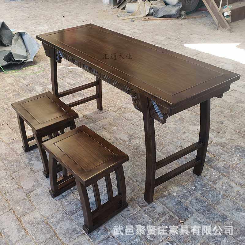 国学桌仿古书法桌书画桌实木国学堂桌椅国学桌椅厂家画案中式学校
