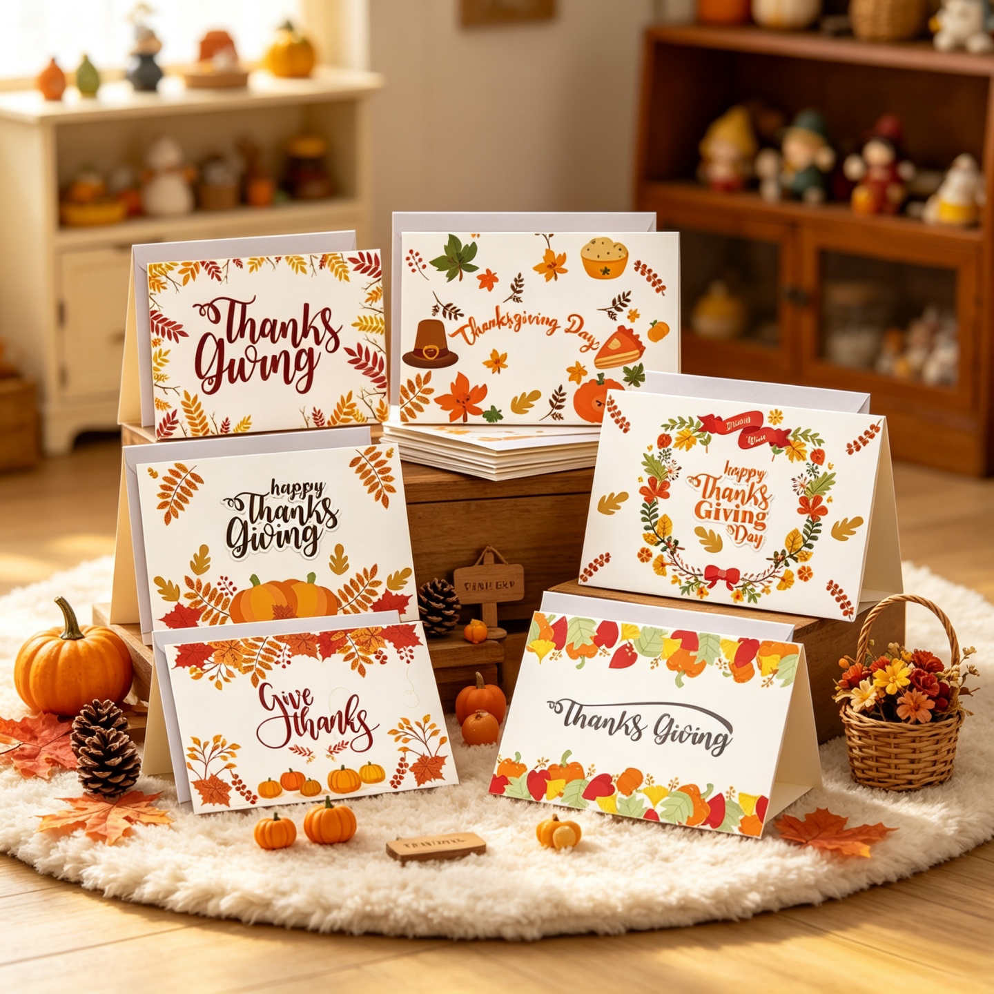 6张氛围感恩节Thanksgiving贺卡
