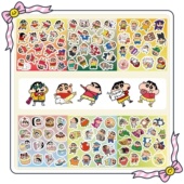 6张 套蜡笔小新贴纸卡通可爱动漫周边贴画儿童房书桌滑板手账本水杯冰箱平板手机壳卡通可爱小新diy防水贴纸
