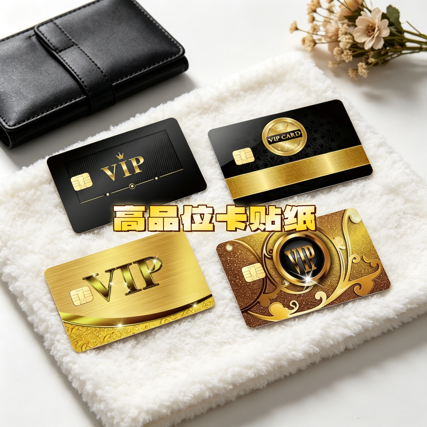 VIP信用卡贴纸奢华烫金金卡装饰