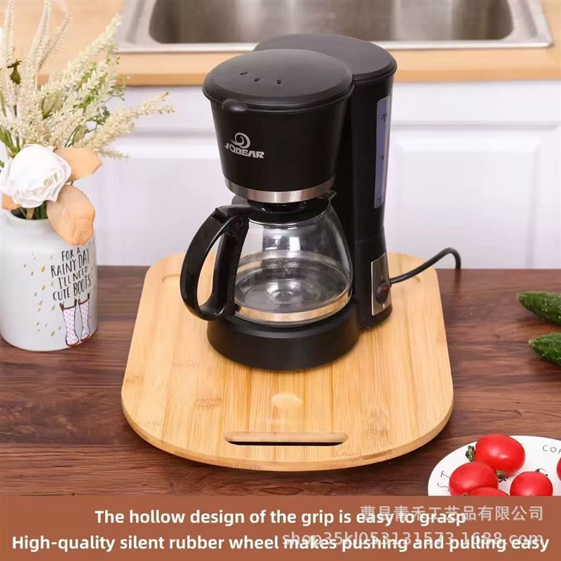 厨房移动滑翔板咖啡机茶水间桌面料理L机底座面包机实木托盘