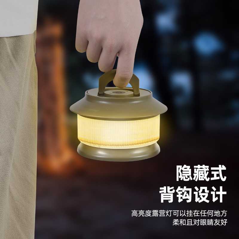 户外露营暖光氛围灯天幕风绳灯节日装饰卷尺灯黄光串灯营地帐篷灯图片