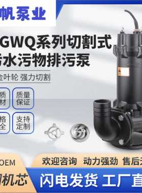 切割式潜水排污泵价格 厕所用污水泵 带铰刀切割式潜水排污泵价格