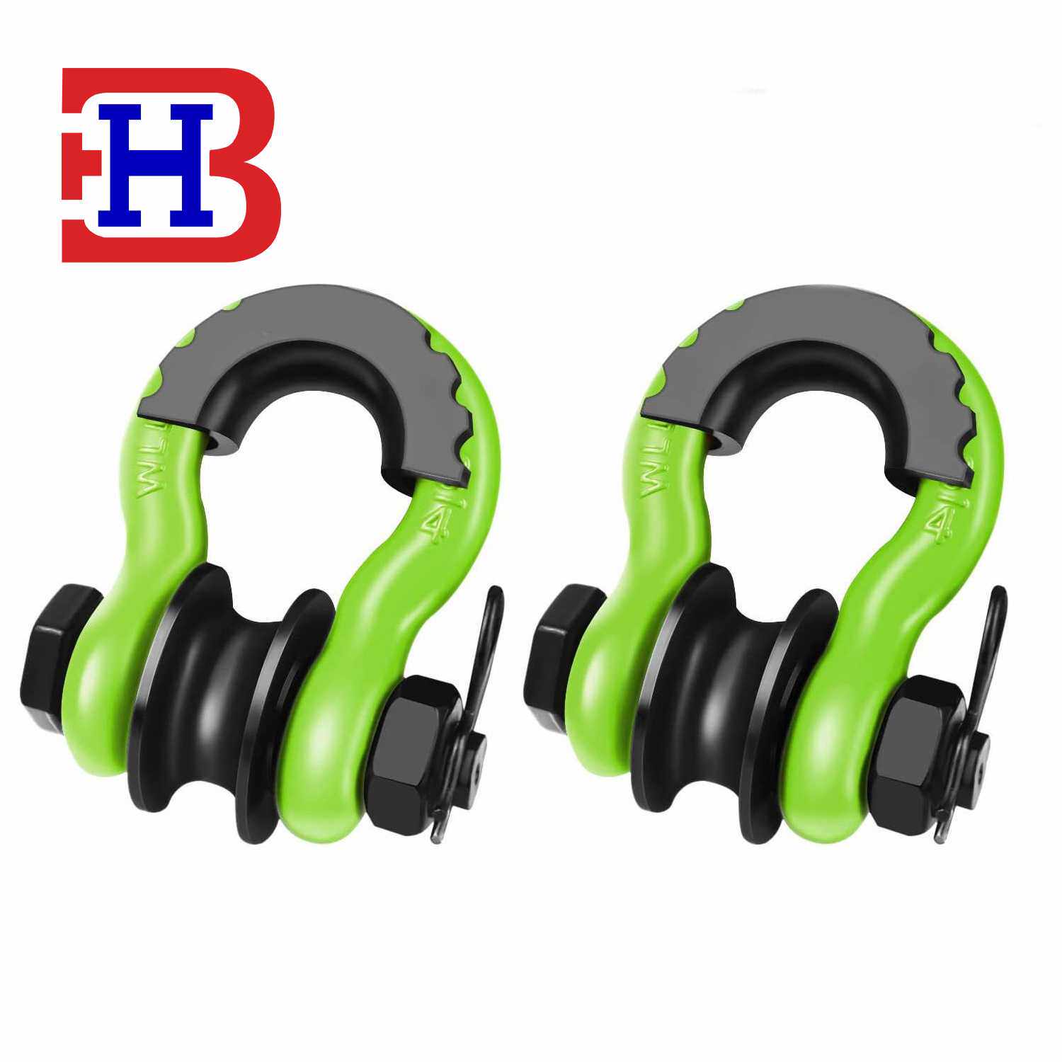 美式锻造越野车拖车卸扣 喷塑滑轮卸扣3/4U型钩 量大优惠