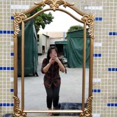 饰镜子 壁炉镜壁挂雕花浴室镜背景墙装 欧式 化妆镜复古梳妆镜法式