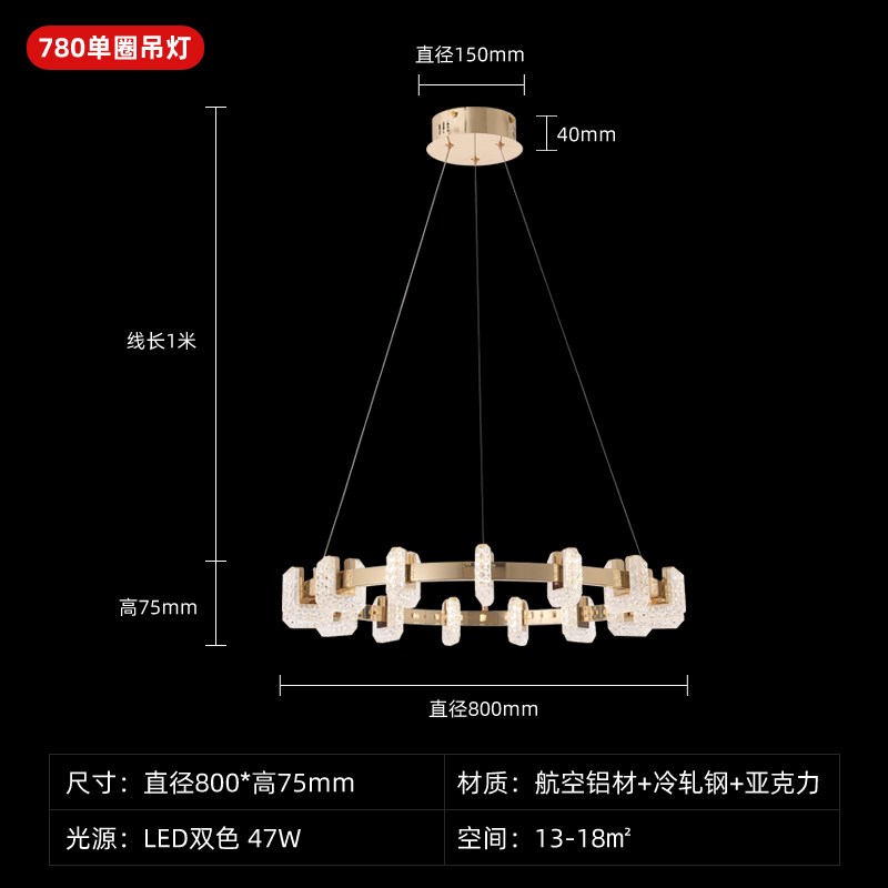 楼梯长吊灯阁楼覆式可达豪s华意大利后现代住宅客厅流行时尚戒指