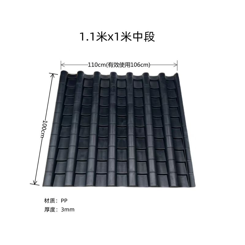 仿古瓦加厚增韧款1米大拼接屋顶瓦雨棚K车间防漏水搭接瓦农村建筑