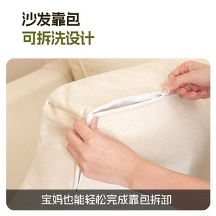 原h木风实木布艺沙发日式 2025新款 小户型客厅奶油风布艺沙发白蜡