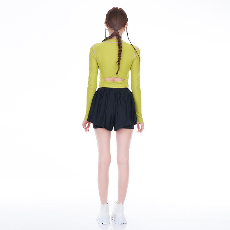长袖泳衣女款分体平角三件套运动保守女孩高级感2024X新款温泉泳