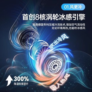 随身F小型便携无叶制冷空调降温神 挂脖风扇儿童超长续航2025新款