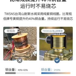 电磁开关阀水管电控水阀2W025 220v常闭型12v电动气阀常开24v