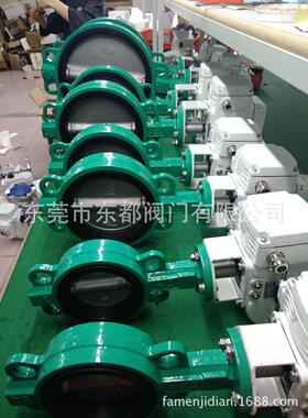 D971X电动蝶阀 不锈钢高温衬四氟蝶阀 电动衬胶对夹水处理蝶阀