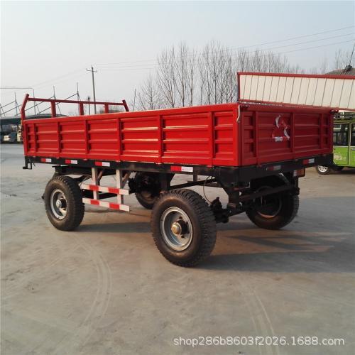 四轮拖拉机后悬挂液压车斗带刹车自卸拖车