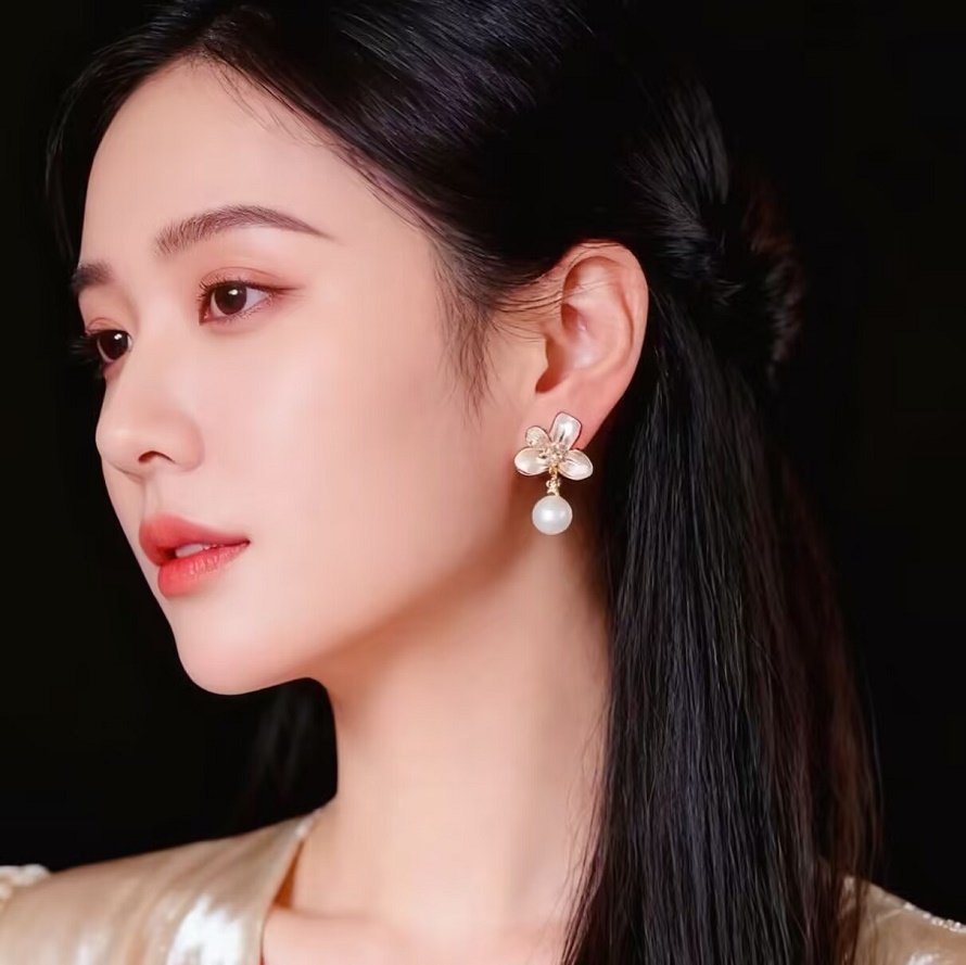 复古滴釉粉色花朵耳环耳饰S925银针高级法式轻奢天然淡水珍珠耳环,饰品/流行首饰/时尚饰品新,耳环,淘宝优惠券,粉丝福利购,淘宝优惠卷