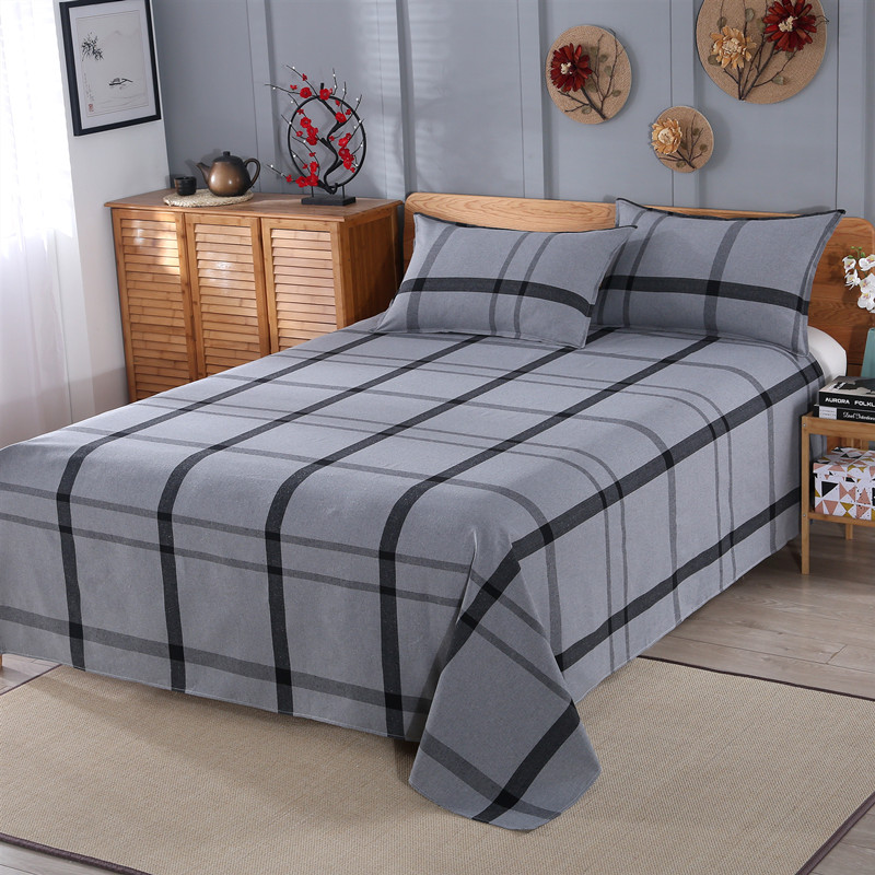 加厚老粗布床单单件双人o单人宿舍被单三件套被套1.2m1.5m1.8m床