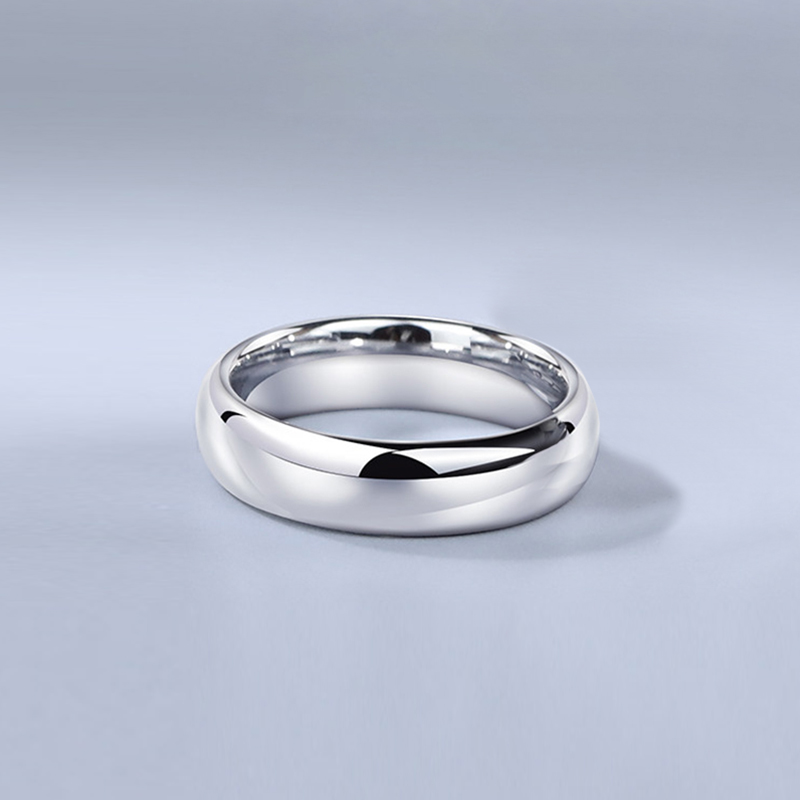 玫瑰金戒指情侣一l对简约钨金单身食指尾戒个性男士反光K金素圈女