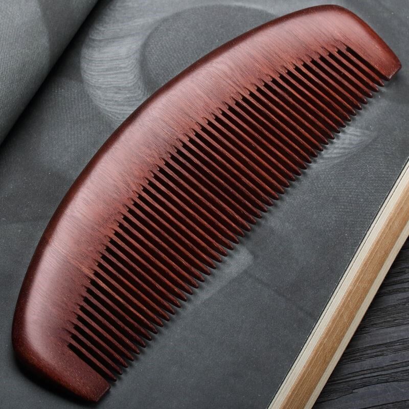 超长檀木梳子密齿长头发专用老桃木梳子女学生防静电直发纯天然