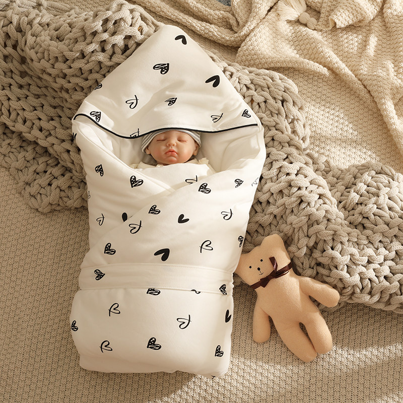 初生婴儿包被冬款加厚新生儿宝宝纯棉抱被春秋产房用品外出包裹