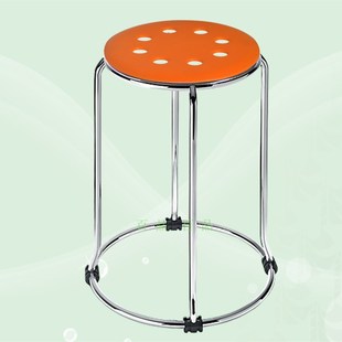 小圆凳 折叠塑料圆凳 快餐厅圆凳小吃店重叠凳子金属圆凳时尚圆凳