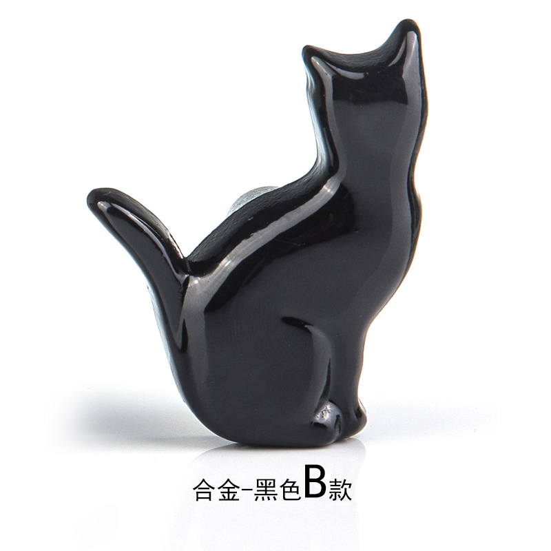 现代简约家具创意个性小拉手z 黑色哑光铸铁铁艺抽屉柜门把手