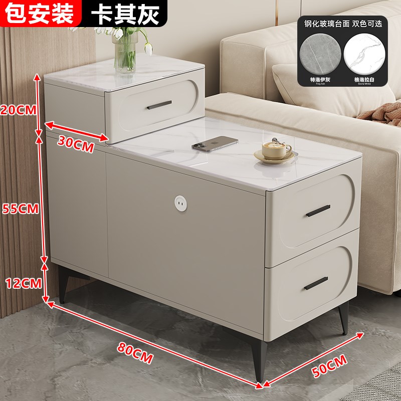 沙发边柜侧边柜客厅家用移动茶y水柜轻奢高级边几置物架茶几小桌