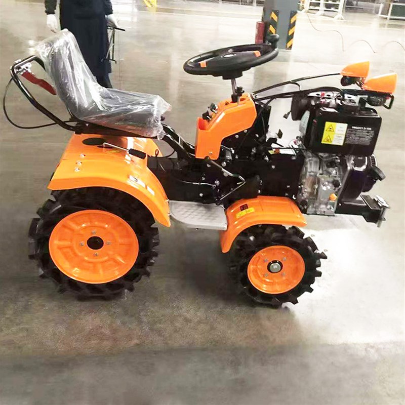 轮式座驾款履带拖拉机广西农用旋耕微耕机耕田翻地机微.型轮式拖