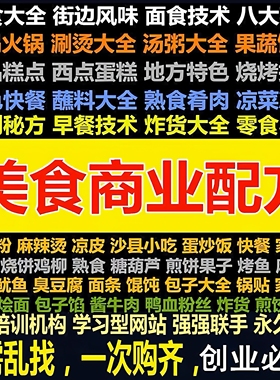 美食小吃商业配方合集餐饮技术新手入门摆地摊干货视频教程创业