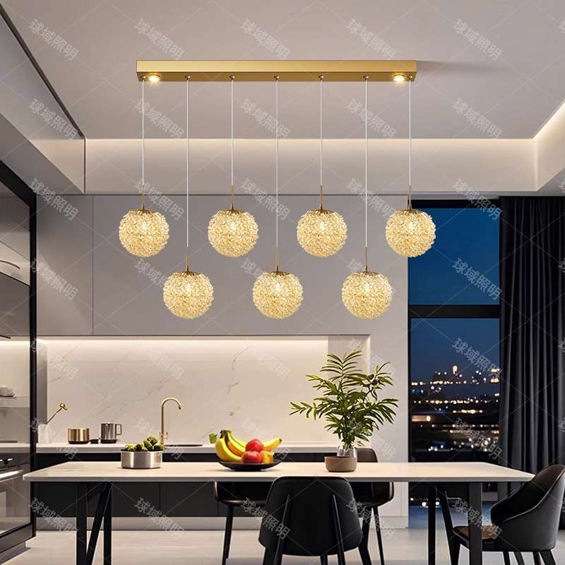 全光谱餐厅吊灯现代简约轻奢吧台灯2025新款饭厅餐桌灯水晶吊灯
