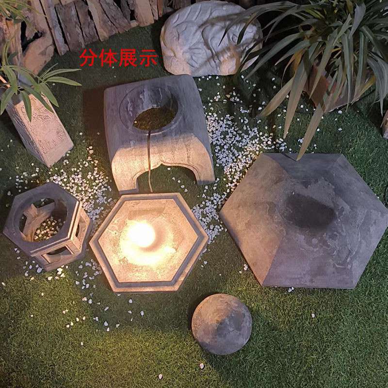 石灯笼日式庭院灯青石仿古地灯中式别墅花园草坪造景照明石灯摆件