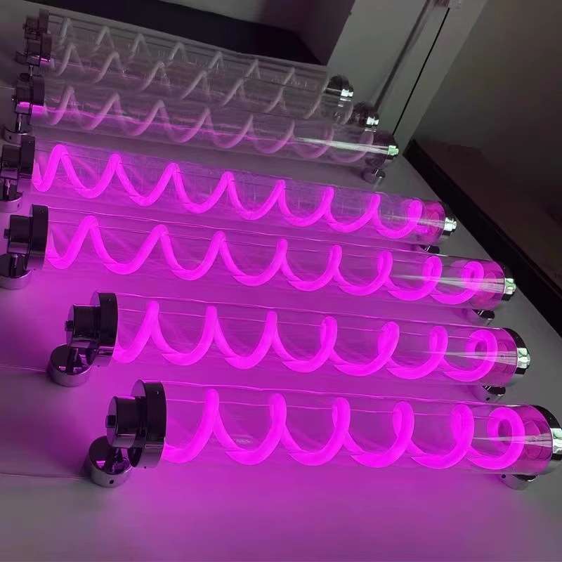 led创意螺旋弹簧灯箱圆管灯咖啡店电竞室logo霓虹装饰灯壁灯灯管