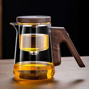顶壶飘逸杯内胆全玻璃家用茶水办公室飘逸壶分离泡茶高档磁吸套装
